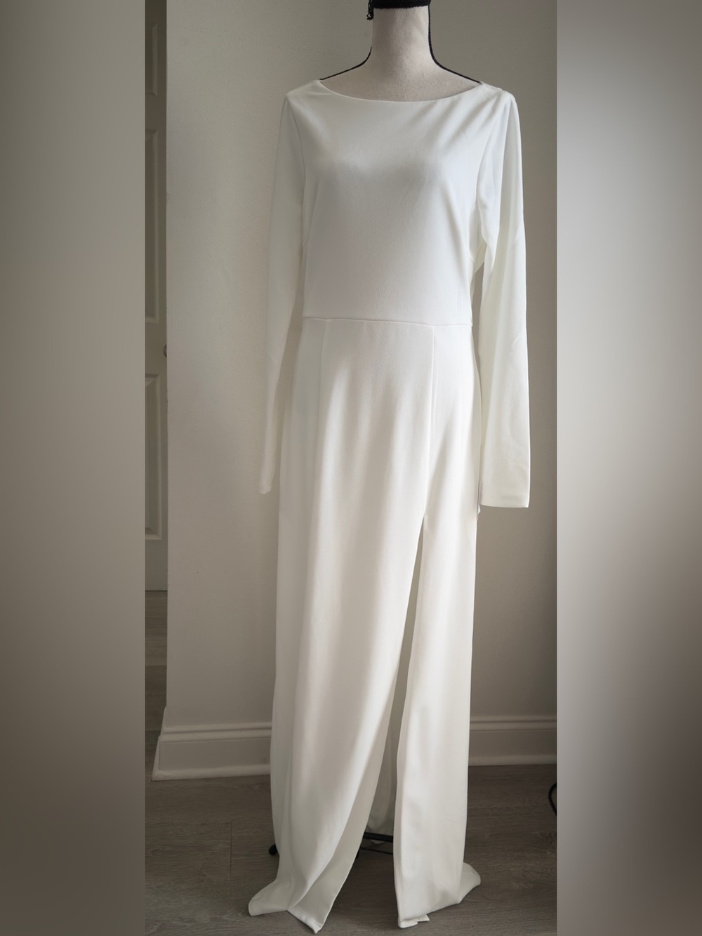 Lulus Romantic Moments White Lace‎ Long Sleeve Maxi Dress NWT Large - Picture 9 of 10